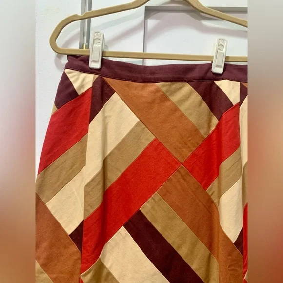 Magalia Skirt - Patchwork Red Brown, Size 8/FR40 NWT - Picture 4 of 11